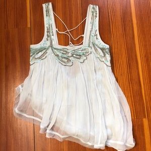 Stunning Free People ice blue sequined tank!